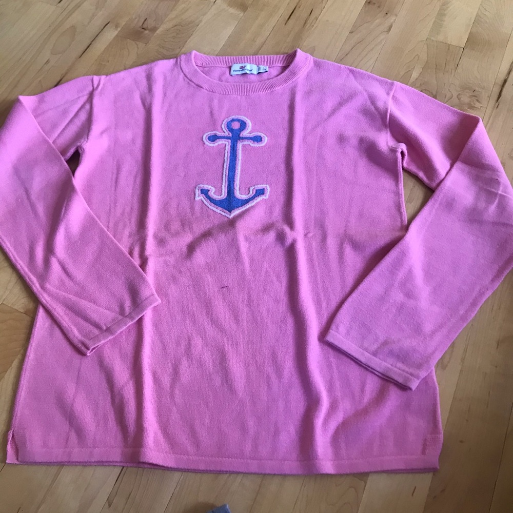 VINEYARD VINES PINK ANCHOR SWEATER GIRLS